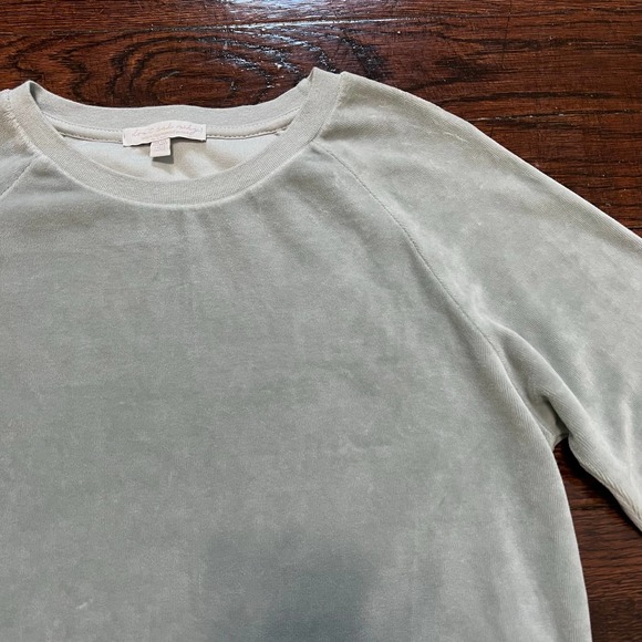 Don't Ask Why Cropped Fleece Sweater One Size OS Gray Raglan Sleeve Crop Top AEO - Picture 5 of 5